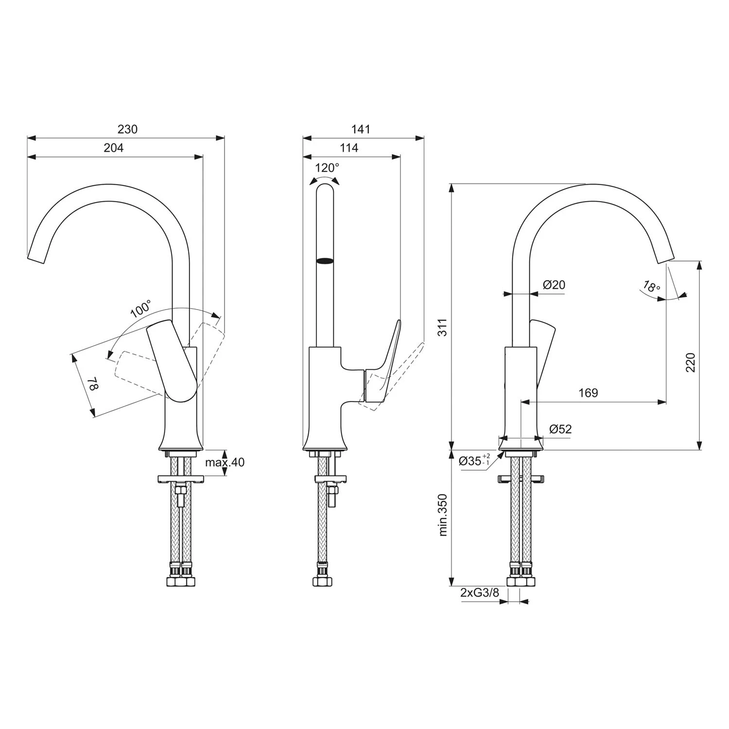Ideal Standard La Dolce Vita Waschtischarmatur Mit Hohem Auslauf 6 Ideal Standard La Dolce Vita Waschtischarmatur Mit Hohem Auslauf – Bild 4