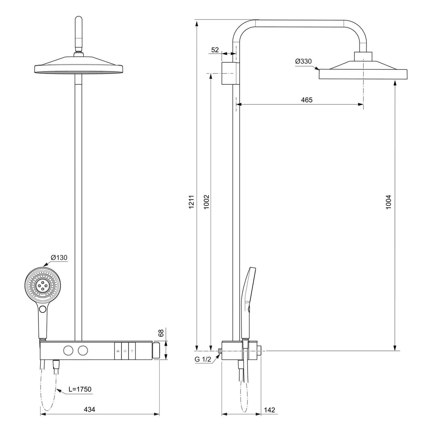 Ideal Standard Solos Duschsystem Mit Brausethermostat Und LED-Leuchtring 5 Ideal Standard Solos Duschsystem Mit Brausethermostat Und LED-Leuchtring – Bild 3