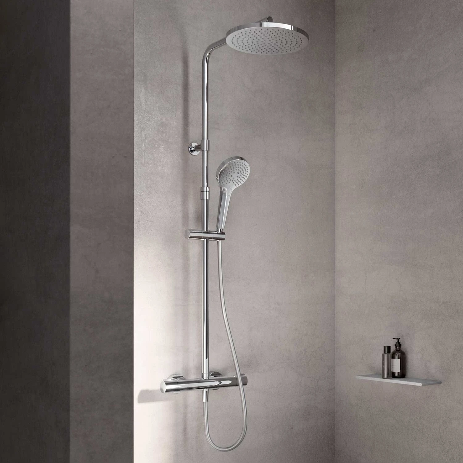 Keuco Plan Blue Thermostat-Brausemischer Für AP Montage Mit Kopfbrause 3 Keuco Plan Blue Thermostat-Brausemischer Für AP Montage Mit Kopfbrause