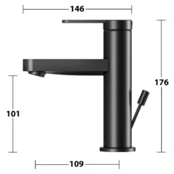 Keuco IXMO Flat Black Selection Einhebel-Waschtischmischer 100, Mit Zugstangen-Ablaufgarnitur -Megabad Verkäufe keuco ixmo flat waschtisch black selection 6824102