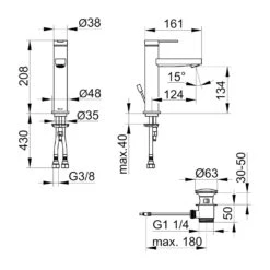 Keuco IXMO Flat Einhebel-Waschtischmischer 130, Mit Zugstangen-Ablaufgarnitur -Megabad Verkäufe keuco ixmo flat waschtisch einhebel waschtischmischer 11882583