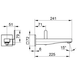 Keuco IXMO Flat Einhebel-Waschtischmischer Unterputz, Ausladung 22,5 Cm, Eckig -Megabad Verkäufe keuco ixmo flat waschtisch unterputz einhebel 5455934