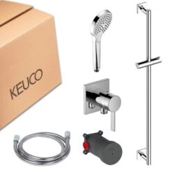 Keuco IXMO Unterputz Duschsystem Mit Einhebel-Brausemischer, Handbrause Und Brausestange, Eckig -Megabad Verkäufe keuco ixmo komplettset einhebel brausemischer mit 13881747