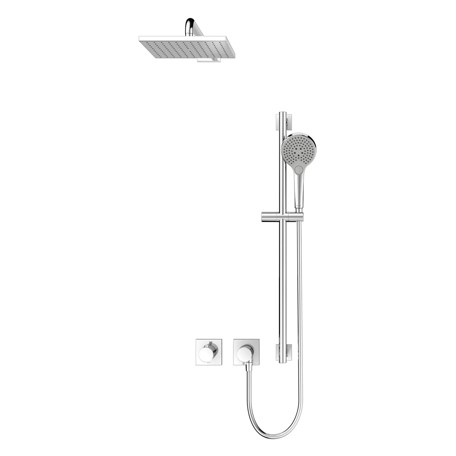 Keuco IXMO Unterputz Duschsystem Mit Thermostatarmatur, Handbrause, Brausestange Und Kopfbrause, Eckig 4 Keuco IXMO Unterputz Duschsystem Mit Thermostatarmatur, Handbrause, Brausestange Und Kopfbrause, Eckig – Bild 2