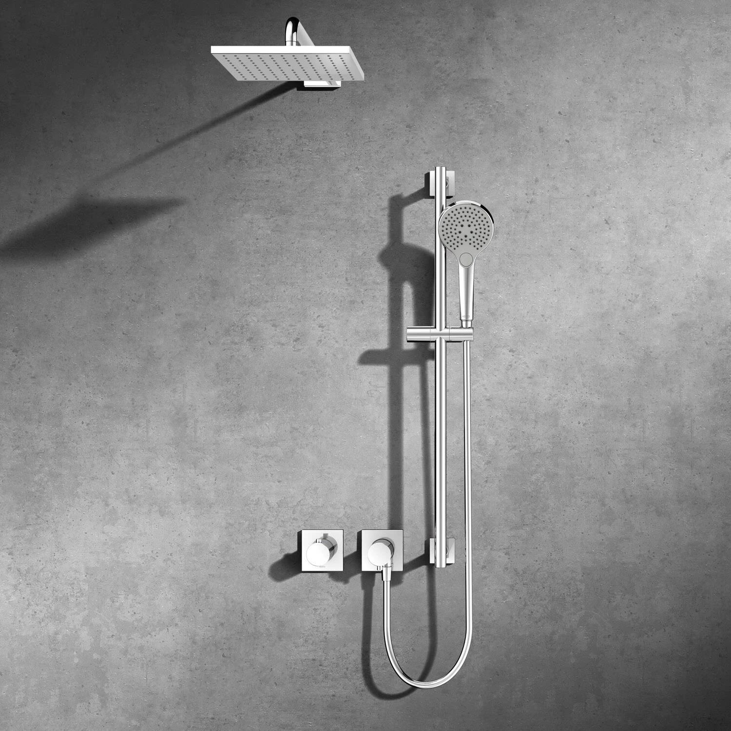 Keuco IXMO Unterputz Duschsystem Mit Thermostatarmatur, Handbrause, Brausestange Und Kopfbrause, Eckig 3 Keuco IXMO Unterputz Duschsystem Mit Thermostatarmatur, Handbrause, Brausestange Und Kopfbrause, Eckig