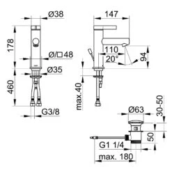 Keuco IXMO Pure Black Selection Einhebel-Waschtischmischer 100, Mit Zugstangen-Ablaufgarnitur -Megabad Verkäufe keuco ixmo pure waschtisch black selection 6798237