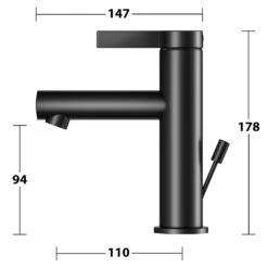 Keuco IXMO Pure Black Selection Einhebel-Waschtischmischer 100, Mit Zugstangen-Ablaufgarnitur -Megabad Verkäufe keuco ixmo pure waschtisch black selection 6824324