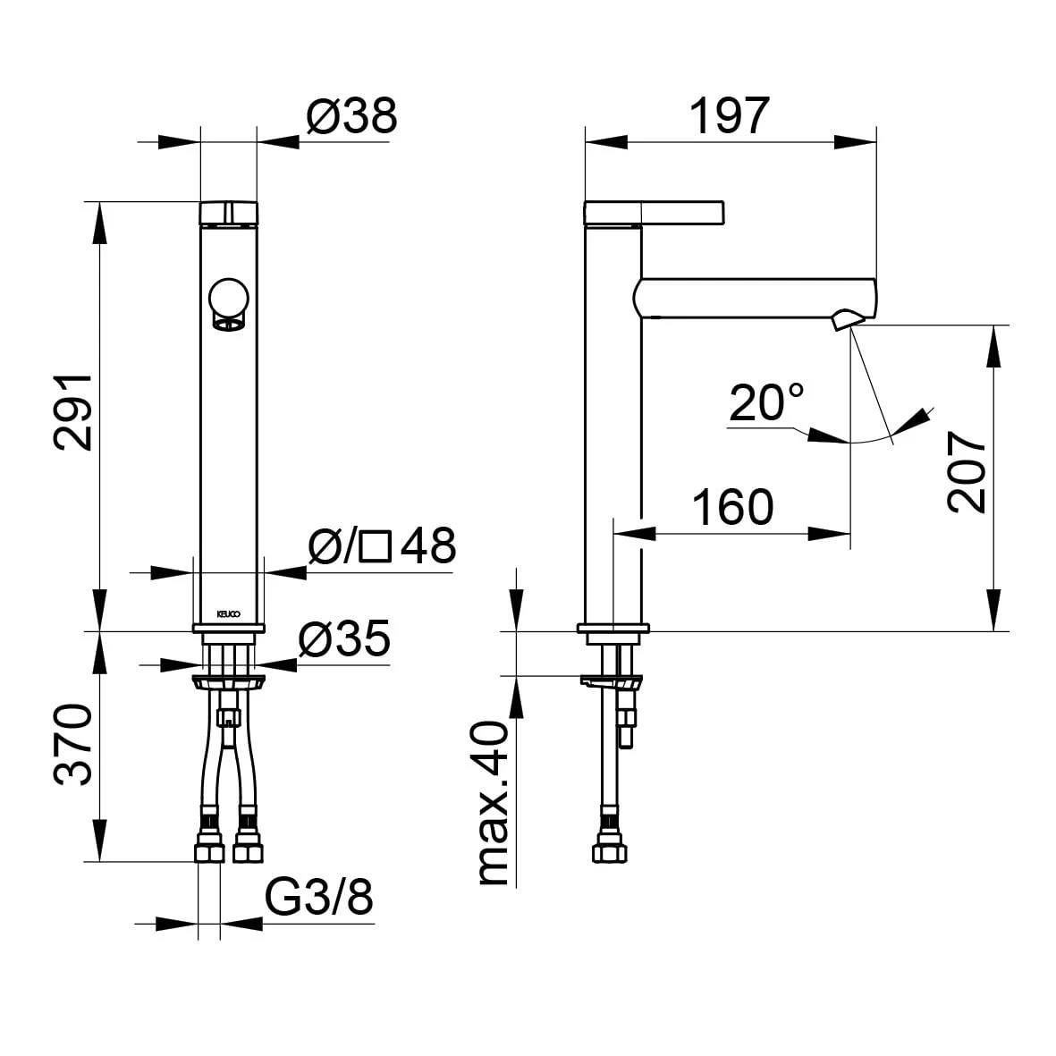 Keuco IXMO Pure Einhebel-Waschtischmischer 210, Ohne Ablaufgarnitur 6 Keuco IXMO Pure Einhebel-Waschtischmischer 210, Ohne Ablaufgarnitur – Bild 4