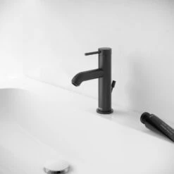 Keuco IXMO Soft Black Selection Einhebel-Waschtischmischer 100, Mit Zugstangen-Ablaufgarnitur -Megabad Verkäufe keuco ixmo soft waschtisch black selection 6823247