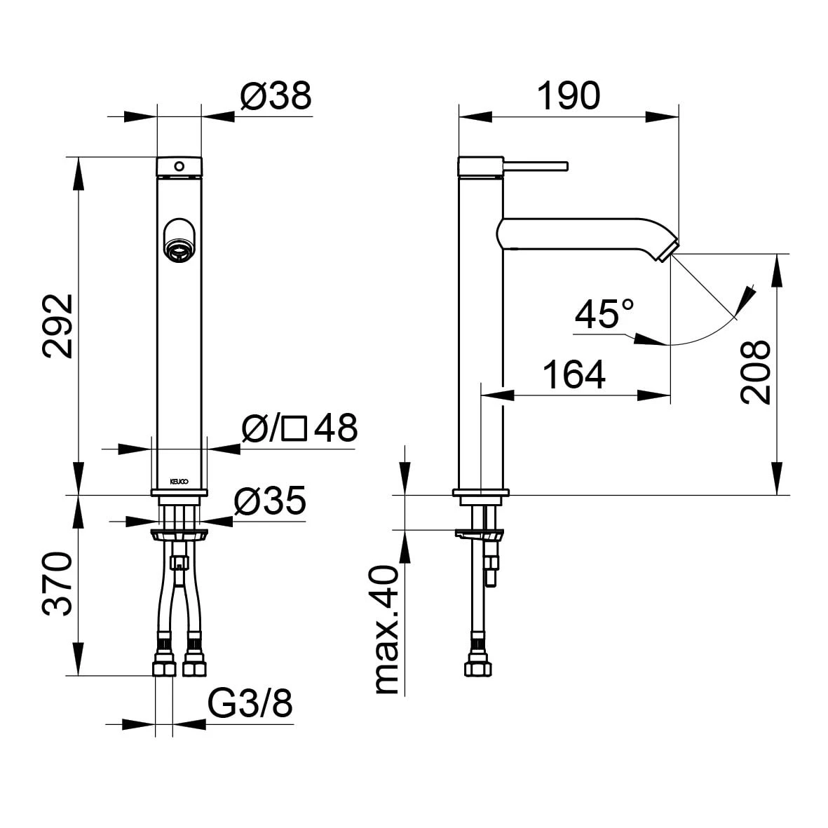 Keuco IXMO Soft Einhebel-Waschtischmischer 210, Ohne Ablaufgarnitur 6 Keuco IXMO Soft Einhebel-Waschtischmischer 210, Ohne Ablaufgarnitur – Bild 4