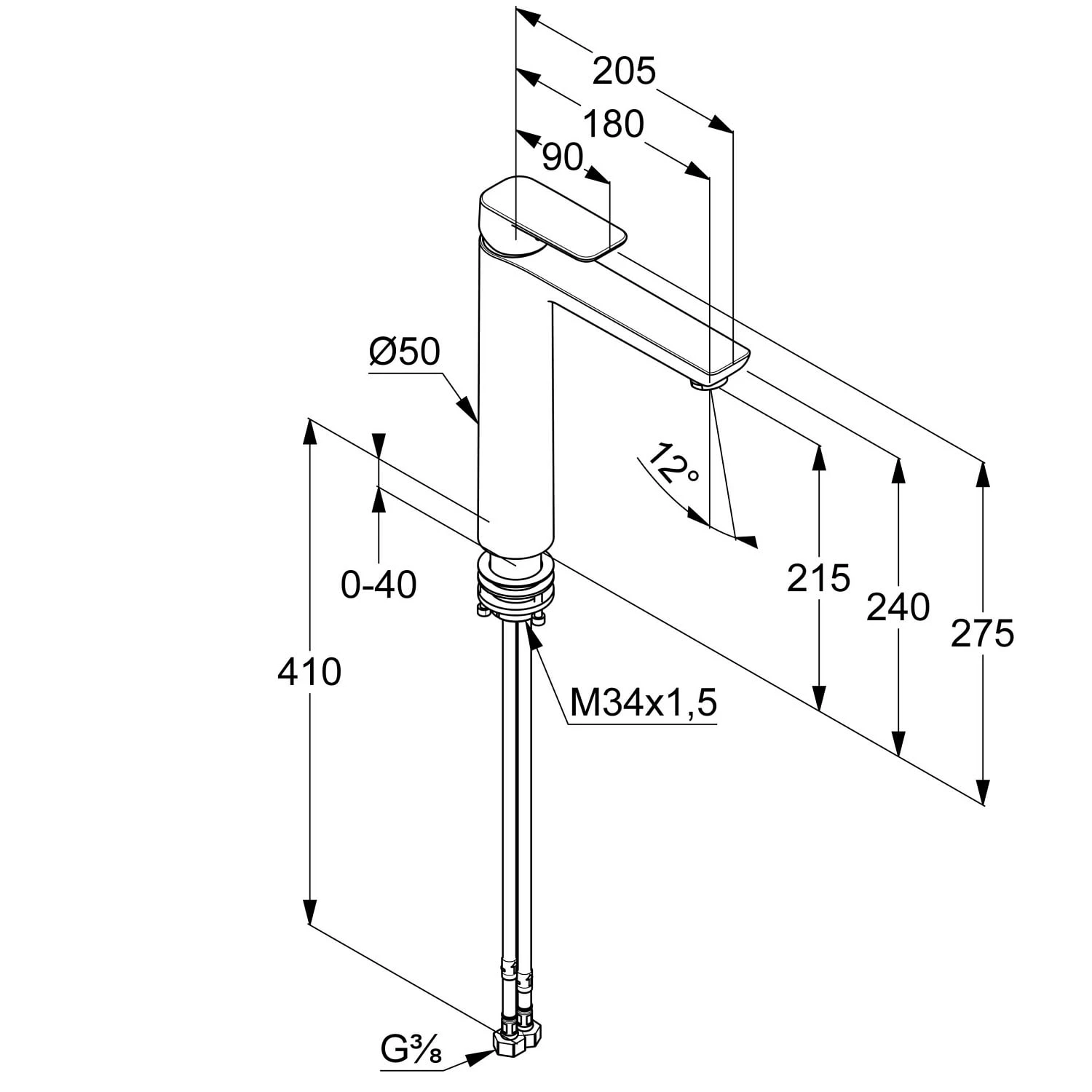 Kludi PURE&STYLE Waschschüssel-Einhandmischer Ohne Ablaufgarnitur 4 Kludi PURE&STYLE Waschschüssel-Einhandmischer Ohne Ablaufgarnitur – Bild 2