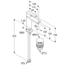 Kludi ZENTA SL Waschtisch-Einhandmischer 10 Cm Mit Push Open Ablaufventil -Megabad Verkäufe kludi bad smart luxury contemporary design 6477239
