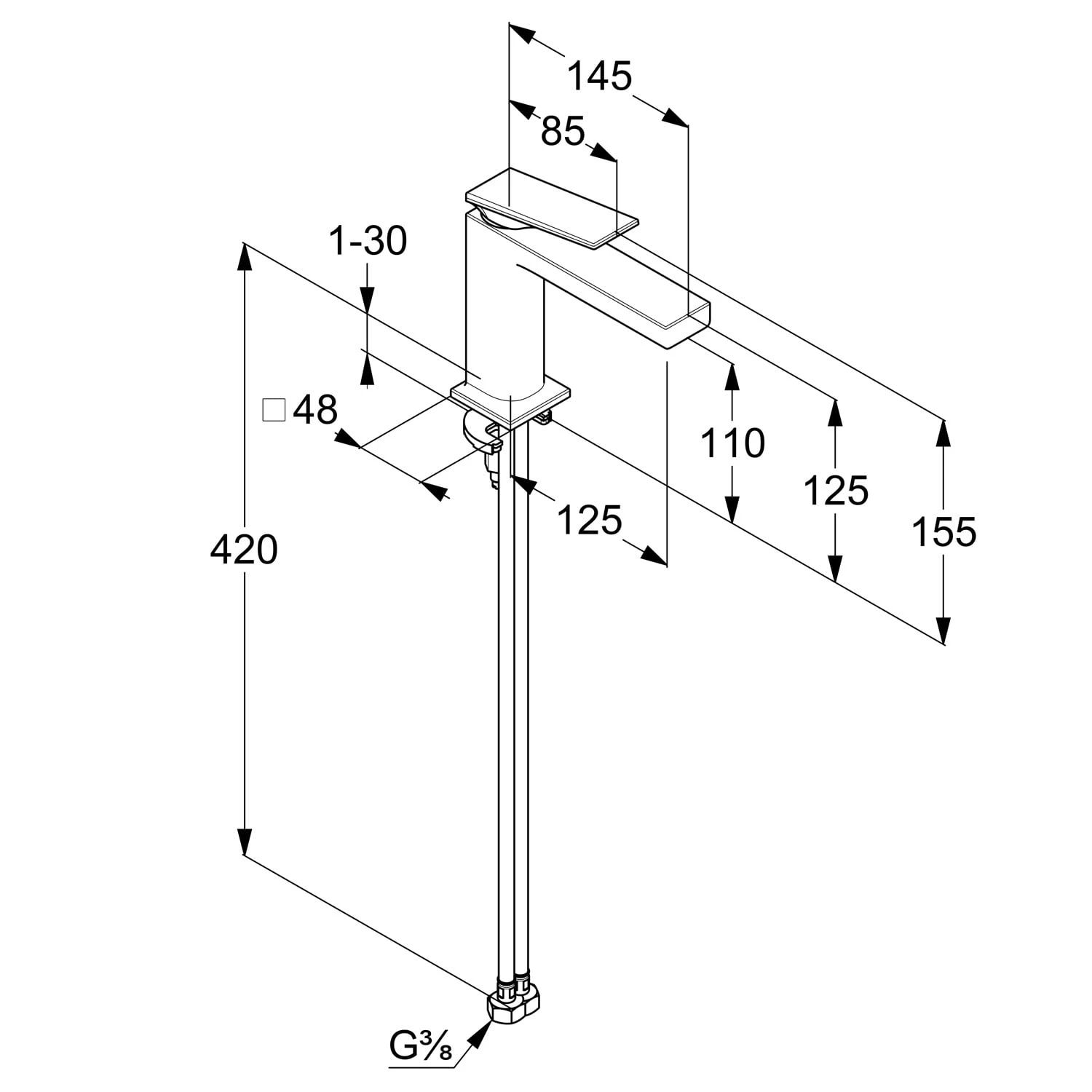 Kludi DECUS Waschtisch-Einhandmischer 110 Ohne Ablaufgarnitur 4 Kludi DECUS Waschtisch-Einhandmischer 110 Ohne Ablaufgarnitur – Bild 2