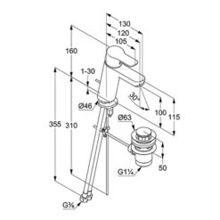 Kludi PURE&EASY Waschtisch-Einhandmischer 100 Mit Kunststoff-Ablaufgarnitur -Megabad Verkäufe kludi badarmaturen pure easy waschtisch einhandmischer 13853123