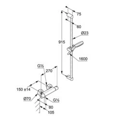 Kludi-DIVE S Thermostat Brause-Set 3S, Mit Wandstange 90 Cm -Megabad Verkäufe kludi brauseprogramm dive thermostat set 3s 13855085