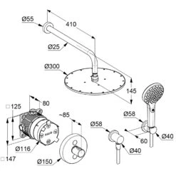 Kludi SMART PUSH ROUND Duschsystem -Megabad Verkäufe kludi dusche duschsysteme smart push round 12627447