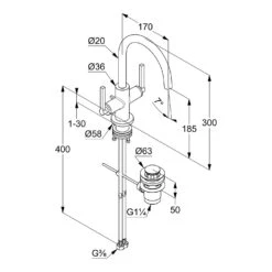Kludi NOVA FONTE Puristic 1-Loch-Waschtischarmatur Für Standmontage -Megabad Verkäufe kludi nova fonte waschtisch puristic waschtischarmatur 5451932