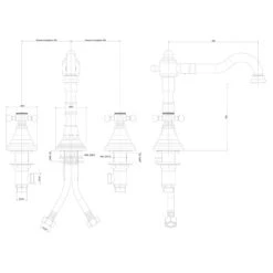 Kronenbach IOTA 2.0 Dreiloch-Waschtischarmatur Mit Ablaufgarnitur -Megabad Verkäufe kronenbach badarmaturen iota waschtisch dreiloch waschtischarmatur 5016653