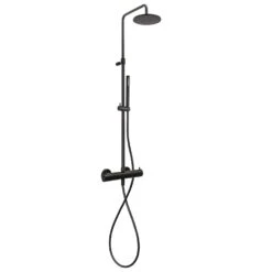 Kronenbach Lima 2.0 Black Duschsystem Mit Thermostat, Kopfbrause Ø 22,5 Cm -Megabad Verkäufe kronenbach badarmaturen lima 2 dusche black 12193235