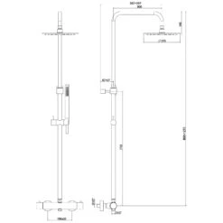 Kronenbach Lima 2.0 Black Duschsystem Mit Thermostat, Kopfbrause Ø 22,5 Cm -Megabad Verkäufe kronenbach badarmaturen lima 2 dusche black 6923855