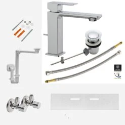 Kronenbach Quara 3.0 Montage- Und Armaturenset Für Waschtisch Mit Unterschrank