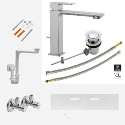 Kronenbach Quara 3.0 Montage- Und Armaturenset XL Für Waschtisch Mit Unterschrank
