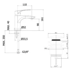 Kronenbach Rivara Waschtisch-Einhebelmischer Mit Pop Up Ablaufventil, Wassersparend -Megabad Verkäufe kronenbach badarmaturen rivara waschtisch einhebelmischer mitpop 13927346