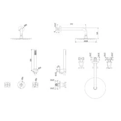 Kronenbach Zeta 2.0 Brausekomplett-Set Mit Kopfbrause Und Brausegarnitur -Megabad Verkäufe kronenbach badarmaturen zeta waschtisch brauseset mit 4687472