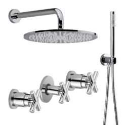 Kronenbach Zeta 2.0 Brausekomplett-Set Mit Kopfbrause Und Brausegarnitur -Megabad Verkäufe kronenbach badarmaturen zeta waschtisch brauseset mit 6119866