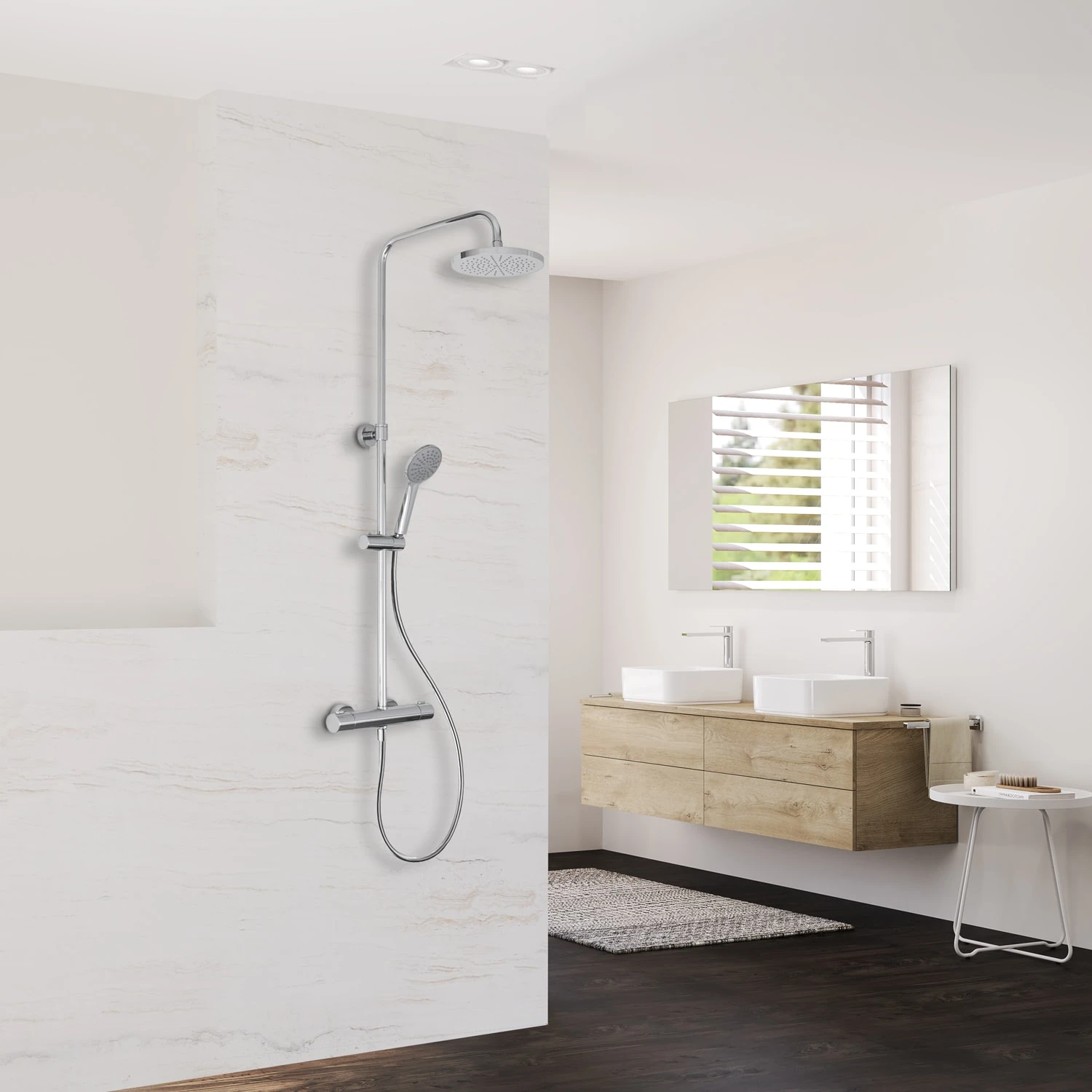 Kronenbach Aufputz-Duschsystem Rund Mit Thermostat Und Kopfbrause Ø 20cm 5 Kronenbach Aufputz-Duschsystem Rund Mit Thermostat Und Kopfbrause Ø 20cm – Bild 3