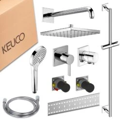 Keuco IXMO Unterputz Duschsystem Mit Einhebelmischer, Handbrause, Brausestange Und Kopfbrause, Eckig -Megabad Verkäufe marken keuco ixmo duschsysteme 13881743