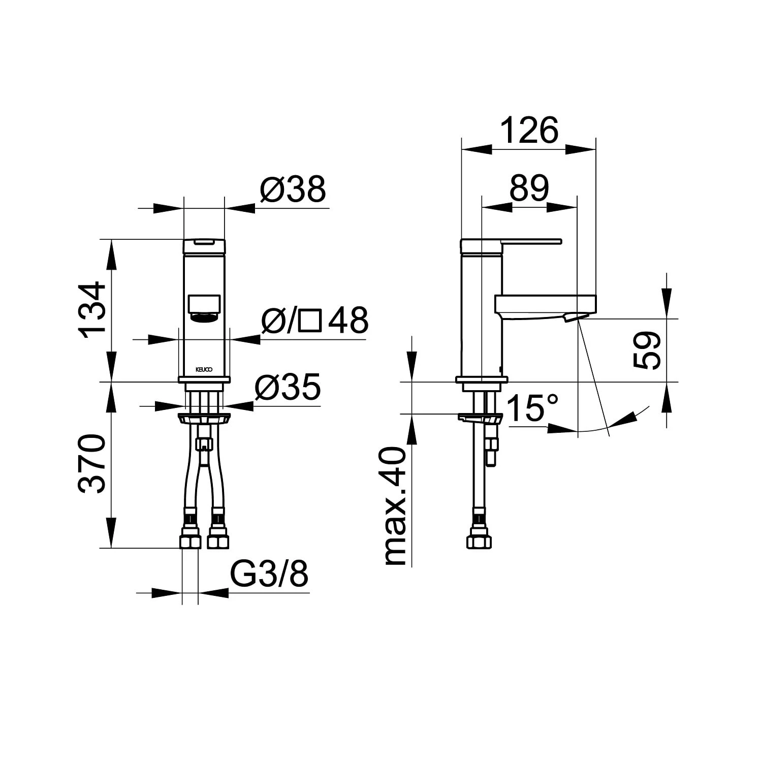 Keuco IXMO Flat Black Selection Einhebel-Waschtischmischer 60, Ohne Ablaufgarnitur 7 Keuco IXMO Flat Black Selection Einhebel-Waschtischmischer 60, Ohne Ablaufgarnitur – Bild 5