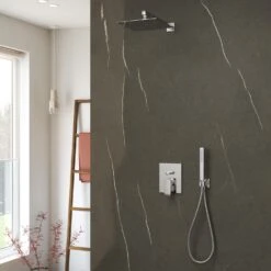 Kronenbach Quara 3.0 Duschsystem Unterputz, Einhebelmischer Mit Umsteller, Eckig