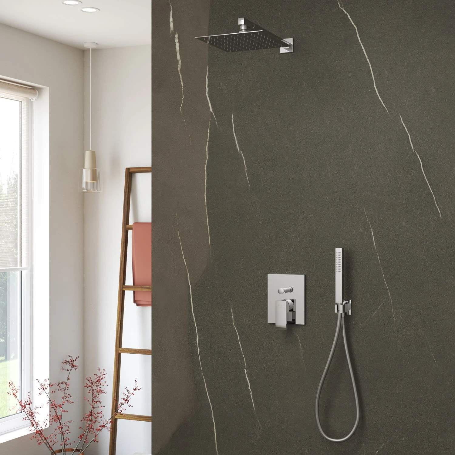 Kronenbach Quara 3.0 Duschsystem Unterputz, Einhebelmischer Mit Umsteller, Eckig 3 Kronenbach Quara 3.0 Duschsystem Unterputz, Einhebelmischer Mit Umsteller, Eckig