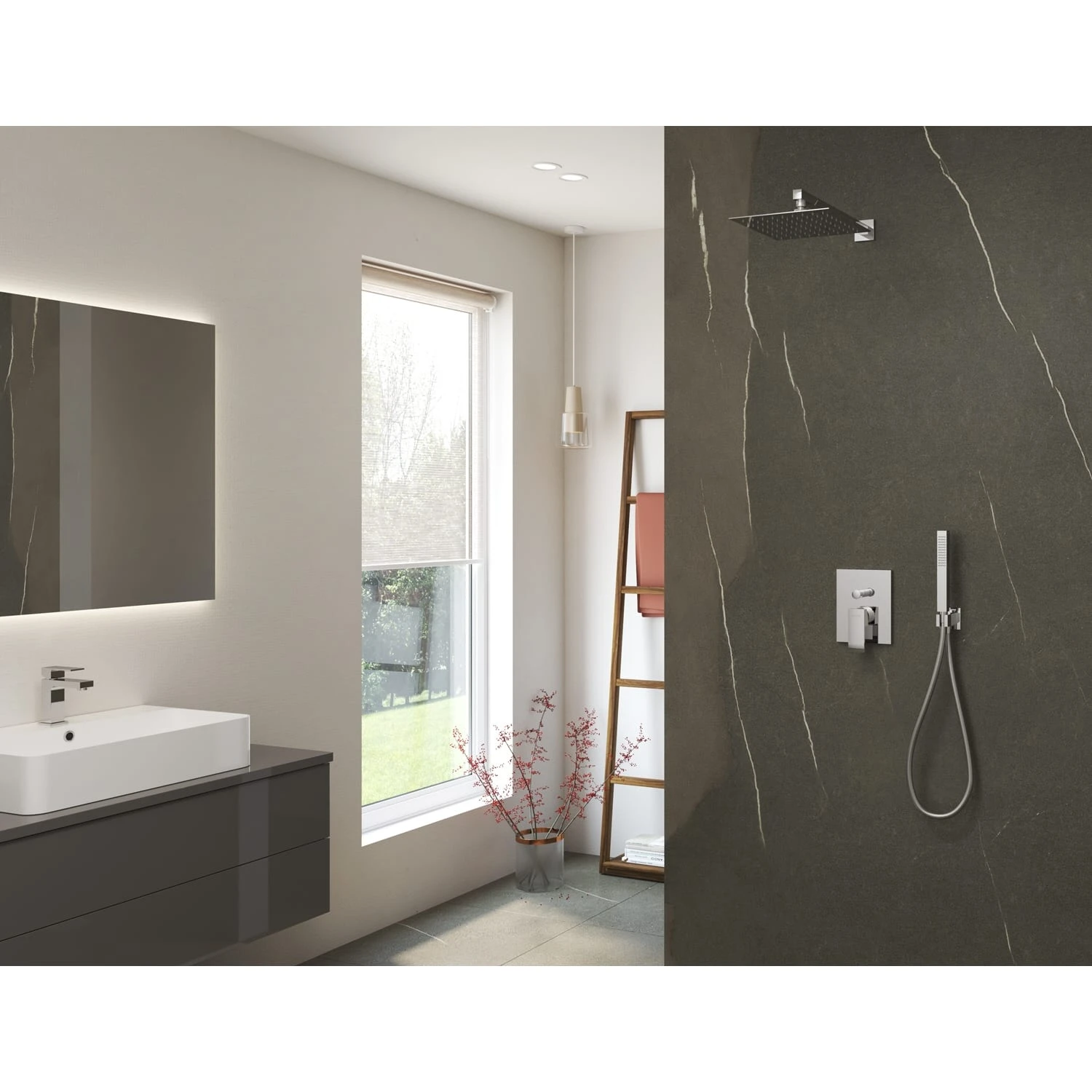 Kronenbach Quara 3.0 Duschsystem Unterputz, Einhebelmischer Mit Umsteller, Eckig 6 Kronenbach Quara 3.0 Duschsystem Unterputz, Einhebelmischer Mit Umsteller, Eckig – Bild 4