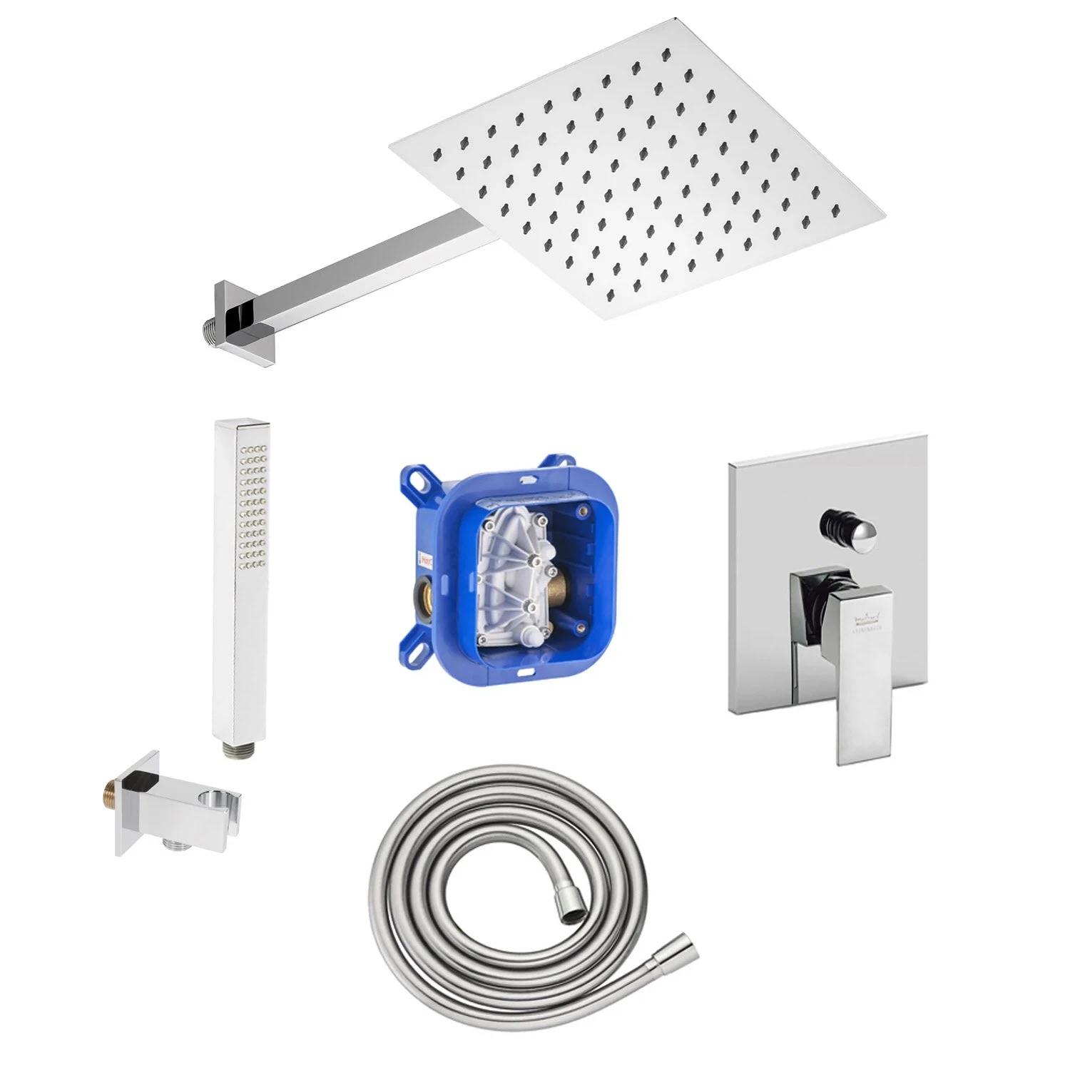 Kronenbach Quara 3.0 Duschsystem Unterputz, Einhebelmischer Mit Umsteller, Eckig 4 Kronenbach Quara 3.0 Duschsystem Unterputz, Einhebelmischer Mit Umsteller, Eckig – Bild 2