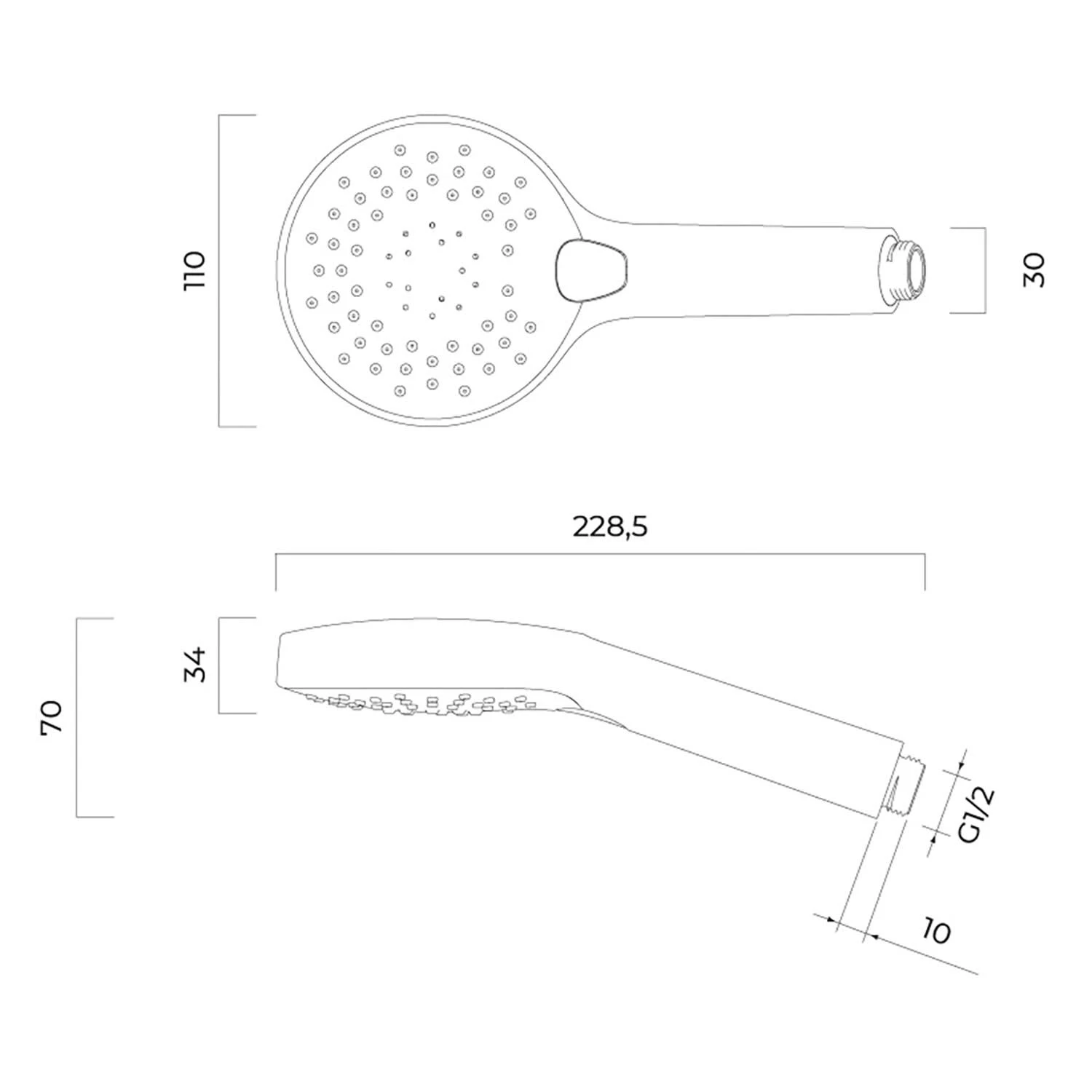 OLTENS Driva EasyClick Handbrause Rund Ø 11 Cm Mit 3 Strahlarten 6 OLTENS Driva EasyClick Handbrause Rund Ø 11 Cm Mit 3 Strahlarten – Bild 4