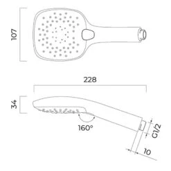 OLTENS Driva EasyClick (S) Handbrause Eckig Mit 3 Strahlarten -Megabad Verkäufe oltens brauseprogramm saxan easyclick duschkopf mit 13374047