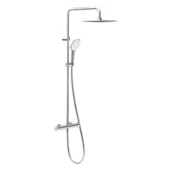 OLTENS Atran (S) Duschsystem Mit Aufputz-Thermostat, Handbrause Und Kopfbrause Eckig -Megabad Verkäufe oltens duschsysteme atran mit aufputz thermostat 13375919