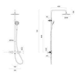 OLTENS Atran Duschsystem Mit Aufputz-Thermostat, Handbrause Und Kopfbrause Rund -Megabad Verkäufe oltens duschsysteme atran mit aufputz thermostat 13375970