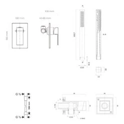 OLTENS Gota Duschsystem Mit Unterputz-Armatur Und Stabhandbrause Eckig -Megabad Verkäufe oltens duschsysteme gota mit unterputz armatur 13375999