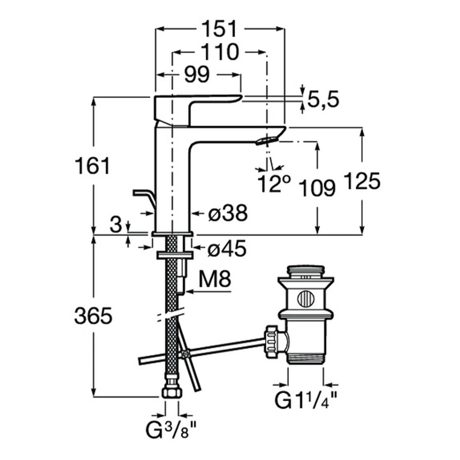 Roca Cala Einhebel-Waschtischmischer Mit Ablaufgarnitur 6 Roca Cala Einhebel-Waschtischmischer Mit Ablaufgarnitur – Bild 4