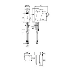 Schell PURIS E² Elektronische Waschtisch-Armatur Mit Unterputz-Netzteil, Hochdruck-Mischwasser -Megabad Verkäufe schell badarmaturen puris e2 elektronische waschtisch 13924586