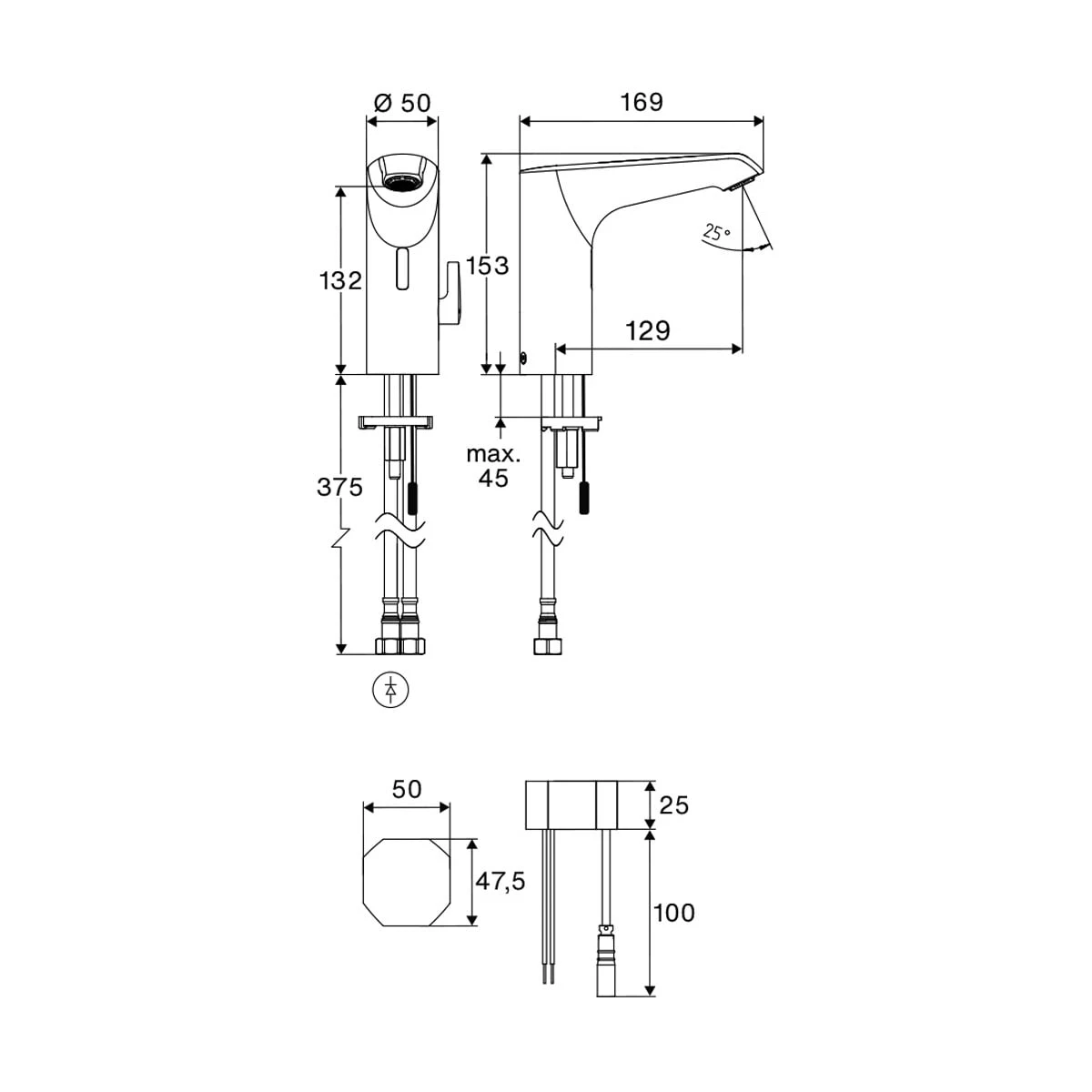 Schell XERIS E² Elektronische Waschtisch-Armatur Mit Unterputz-Netzteil, Hochdruck-Mischwasser, M 6 Schell XERIS E² Elektronische Waschtisch-Armatur Mit Unterputz-Netzteil, Hochdruck-Mischwasser, M – Bild 4