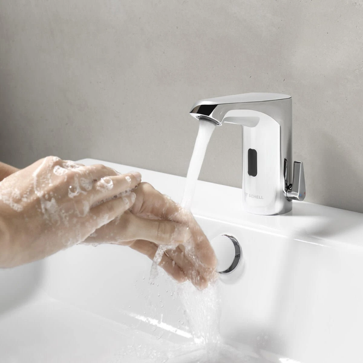 Schell XERIS E² Elektronische Waschtisch-Armatur Mit Unterputz-Netzteil, Hochdruck-Mischwasser, S 4 Schell XERIS E² Elektronische Waschtisch-Armatur Mit Unterputz-Netzteil, Hochdruck-Mischwasser, S – Bild 2