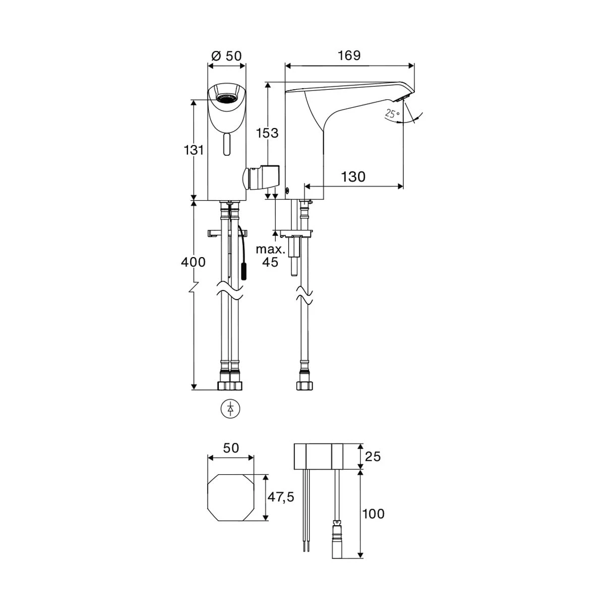 Schell XERIS E² Elektronische Waschtisch-Thermostatarmatur Mit Unterputz-Netzteil, Hochdruck-Mischwasser, M 7 Schell XERIS E² Elektronische Waschtisch-Thermostatarmatur Mit Unterputz-Netzteil, Hochdruck-Mischwasser, M – Bild 5