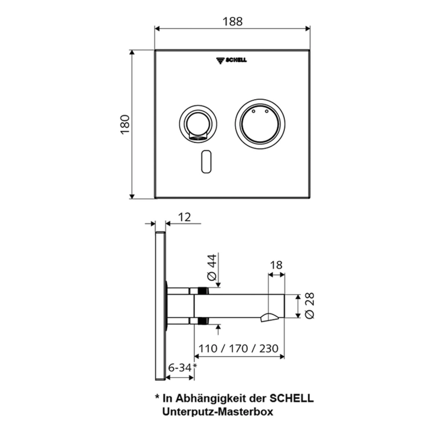 Schell LINUS Unterputz-Waschtisch-Armatur W-E-M 4 Schell LINUS Unterputz-Waschtisch-Armatur W-E-M – Bild 2