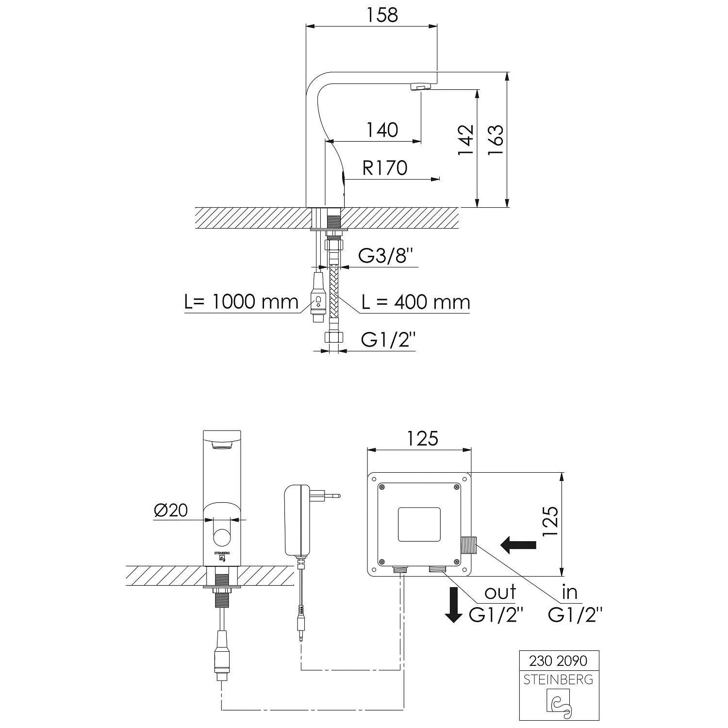 Steinberg Serie 230 Waschtisch-Armatur Mit Infrarot Sensor 4 Steinberg Serie 230 Waschtisch-Armatur Mit Infrarot Sensor – Bild 2