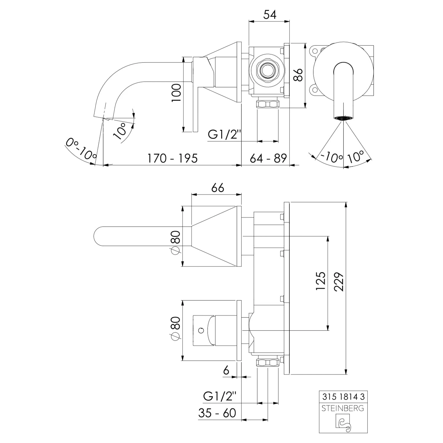 Steinberg Serie 315 Wand-Waschtischarmatur 7 Steinberg Serie 315 Wand-Waschtischarmatur – Bild 5
