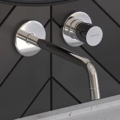 Steinkamp Living Wand-Waschtisch Einhebelmischer Incl. Grundkörper, Mit Wasserspar-Strahlregler 5L/Min, Ausladung 17,8 Cm